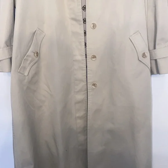 Vintage Misty Harbor Tan Trench Coat Women's Button Front Rain Coat 80s 90s